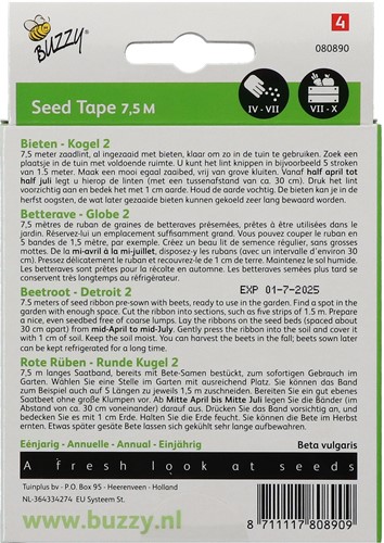 Rode Bieten Kogel 2 Zaadlint – Buzzy Seed Tape-2