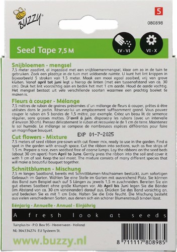 Snijbloemen mengsel Zaadlint – Buzzy Seed Tape-2