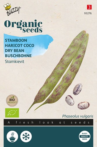 Stamslaboon Kievit laag, Borlotto rosso BIO - Phaseolus vulgaris