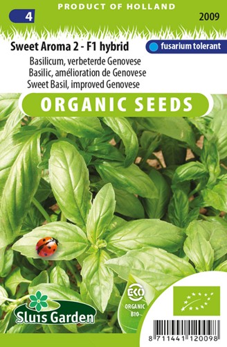Basilicum, verbeterde Genovese, Sweet Aroma 2 - F1 hybrid EKO