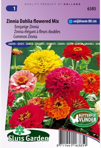 Zinnia Dahlia flowered Mix
