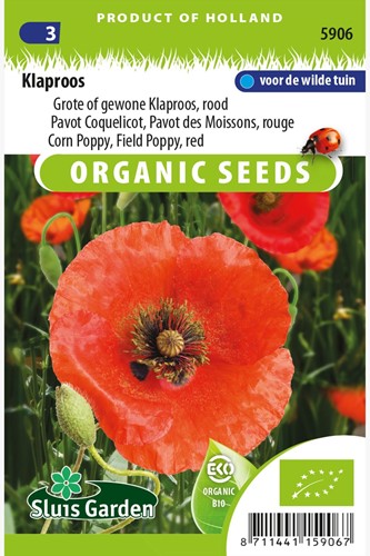 Grote of gewone Klaproos, rood EKO-2