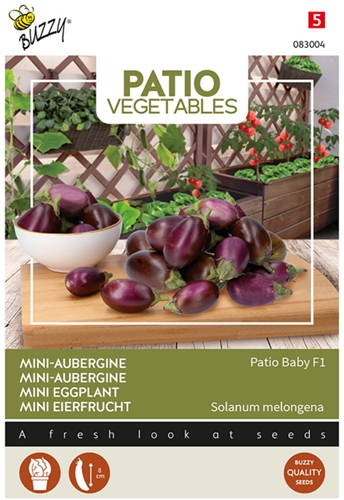 Aubergine Patio Baby F1 - Buzzy Patio Vegetables