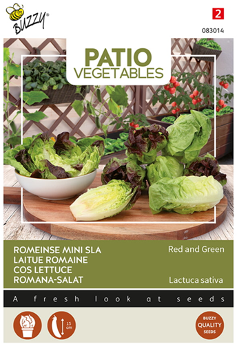 Romeinse Mini-sla Red and Green- Buzzy Patio Vegetables