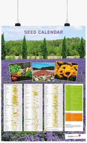 Zaaikalender Poster Engels - Opgerold