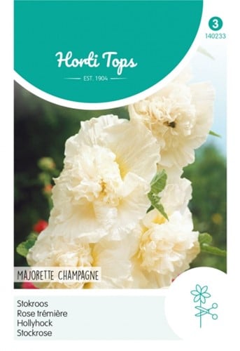 Stokroos Majorette Champagne - Hortitops